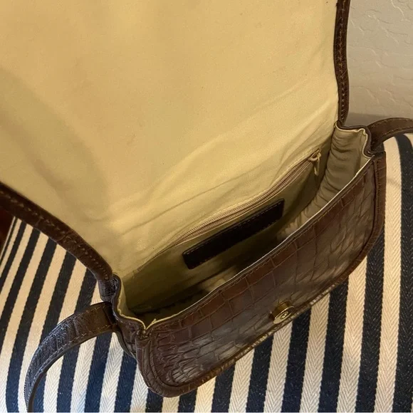 Leather Croc Textured Crossbody Bag by Emma + Sophia - Picture 5 of 11